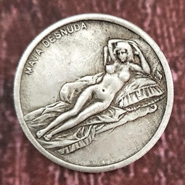 Italian Mona Lisa, used silver coins, foreign silver dollars, antique collection, coins, can be blown