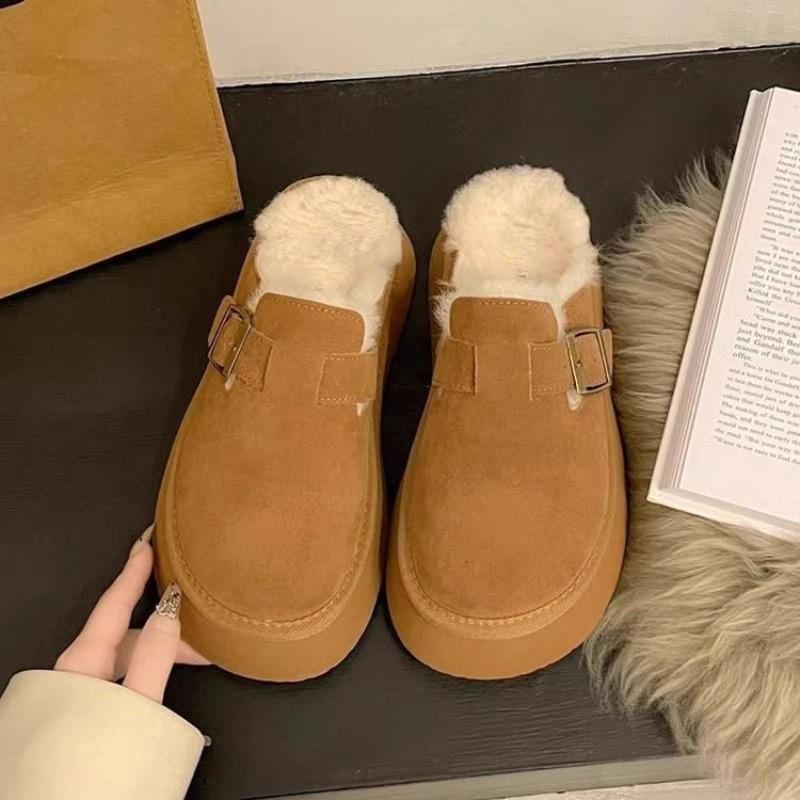 Thick-soled Shoes, Women's Shoes, Warm Fleece Snow Boots, Flip-flops