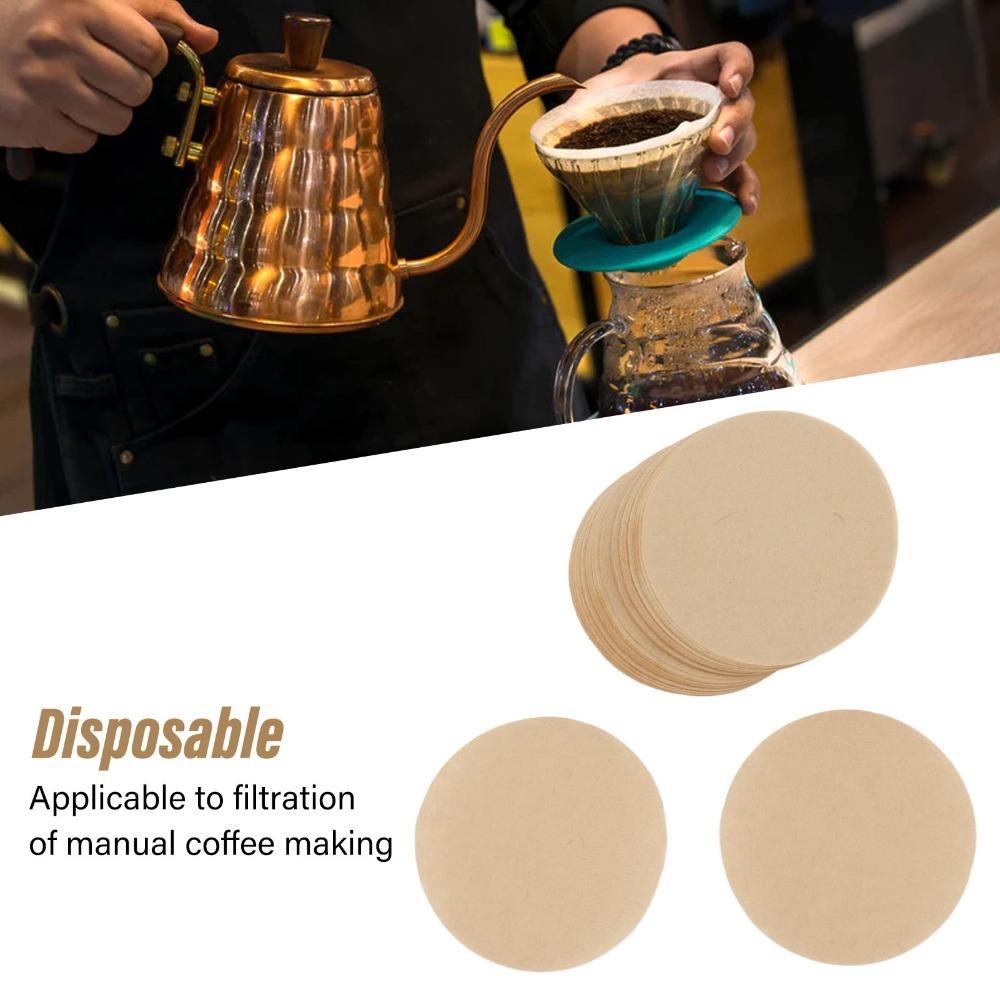 

100pcs set 100 Pcs Pack Coffee Filter Paper Round Shape Nature Coffee Filter Coffee Brewing