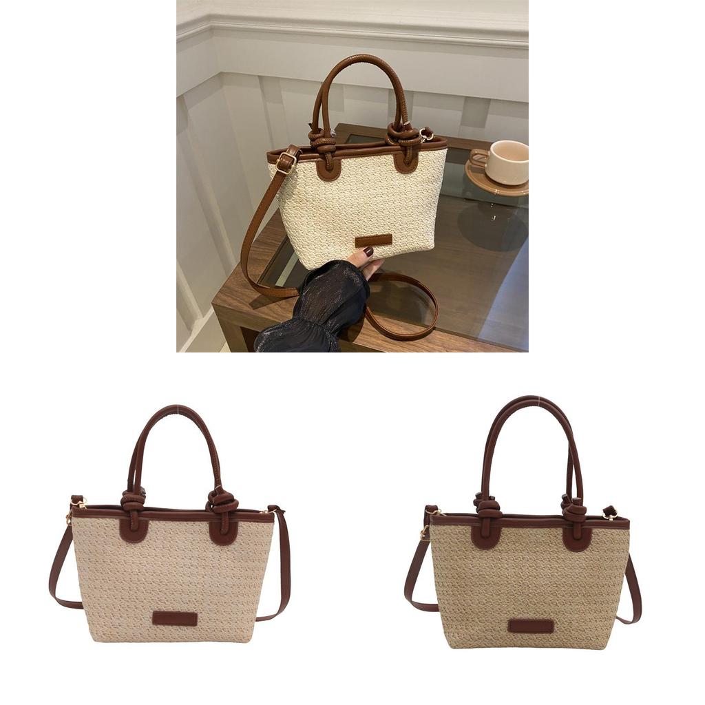 Street Style Woven Basket Bag With Soft Structure For Summer Outings