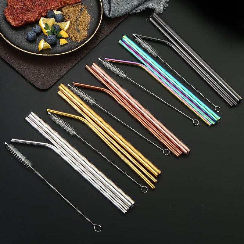 Food-Grade 304 Stainless Steel Bent Drinking Straws