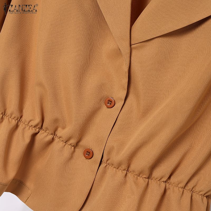 ZANZEA Women Short Sleeve Blouse and Long Skirt Casual Two Piece Suit Sets
