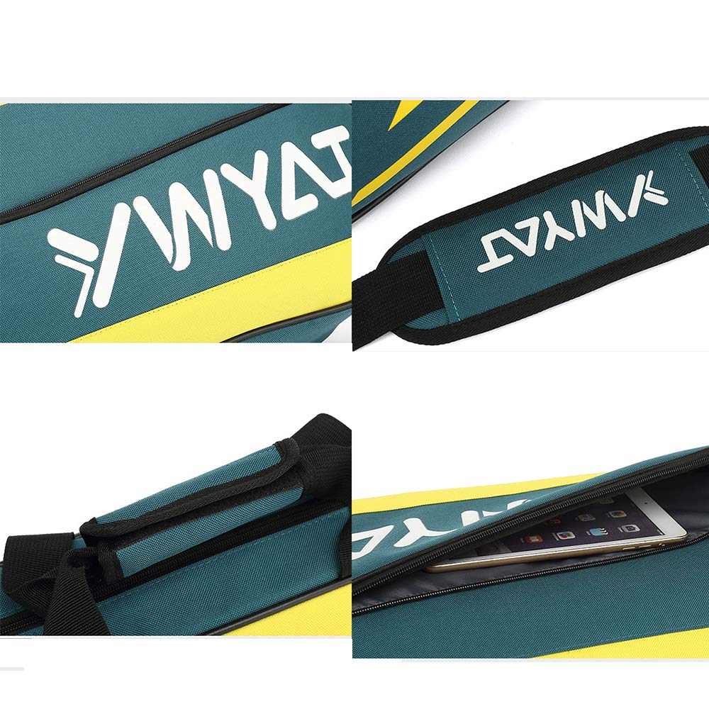 Webber FMAFN Badminton Racket Tennis Shoulder Sports Holds 3 Perfect for Club Black Bag, Bag, Bag, Rackets, Activities, Lightweight, Waterproof,