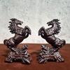 Wood Horse Statues Positive Energy Good Luck Showpiece Collectible Figurines Animal Sculptures for Home Office Decors