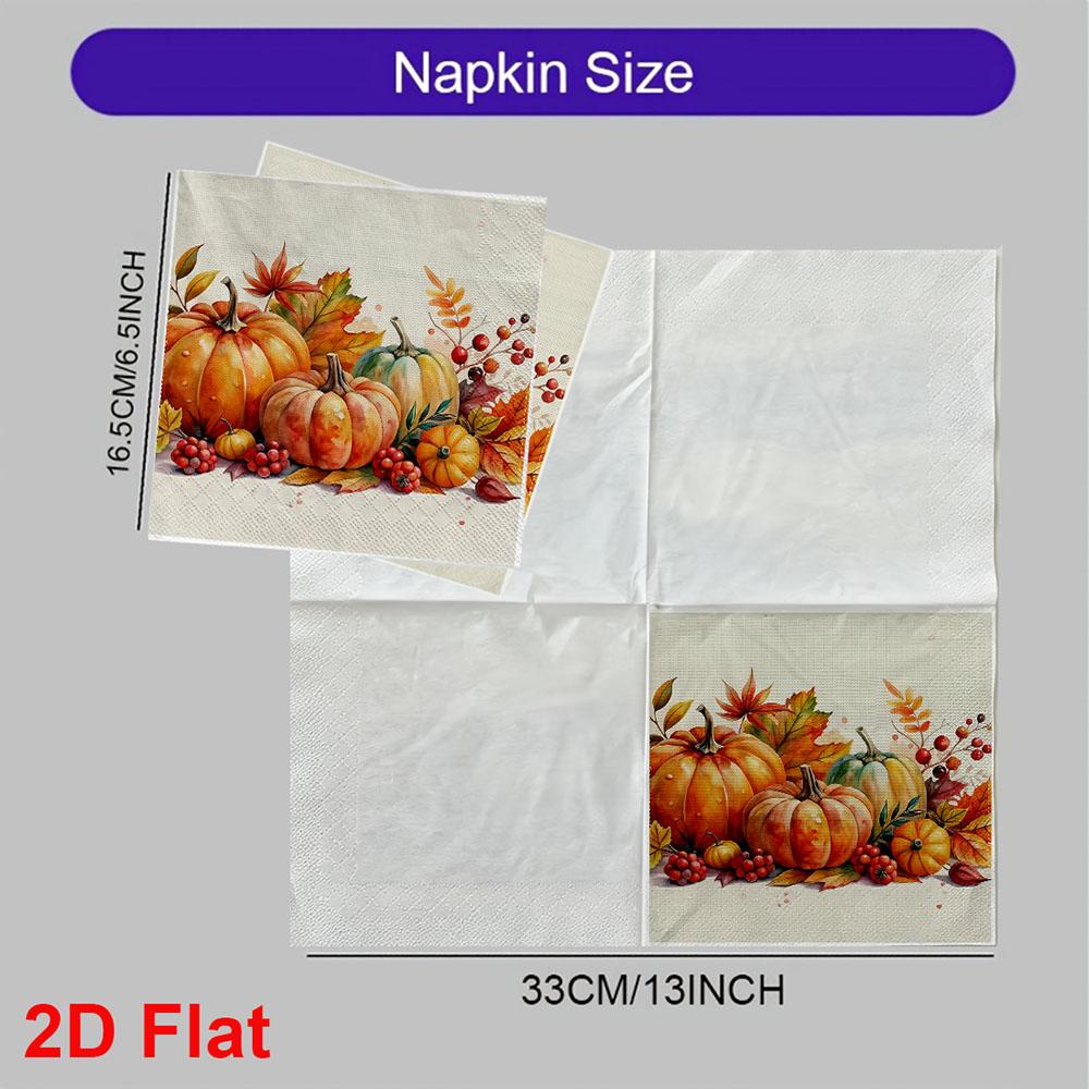 20pcs Disposable Napkins with Pumpkin, Scarecrow Pattern Print for Wedding,Parties,and Daily Use for Thanksgiving Fall Christmas Table Decoration