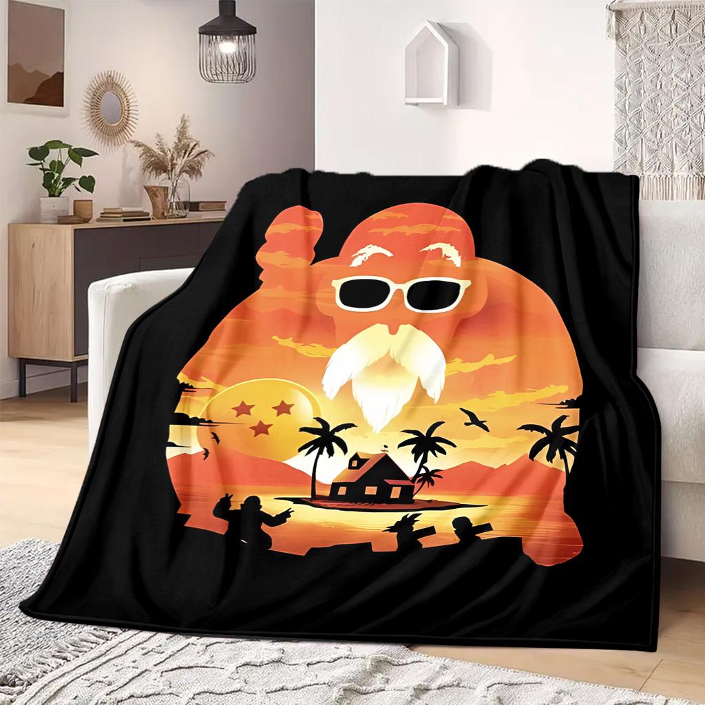 Dragon Ball Z Print Blanket Warm Comfortable Flannel Blanket Suitable for Bedrooms,Sofas, Beds,Chairs,Travel -QIAO26