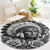Sketch Medusa Whale Dragon Round Area Rug,Carpet Rug for Living Room Bedroom Sofa Playroom Decor,Non-slip Floor Mat