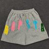 European and American summer letter embroidery casual loose trendy shorts for men and women
