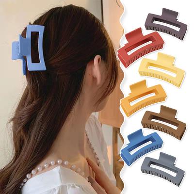 8,5 cm Mattierte Kunststoff-Klammerspange Für Damen Haarspangen Kopfschmuck Einfarbige Haarnadeln Krabben-Haarspangen Mode Haaraccessoires