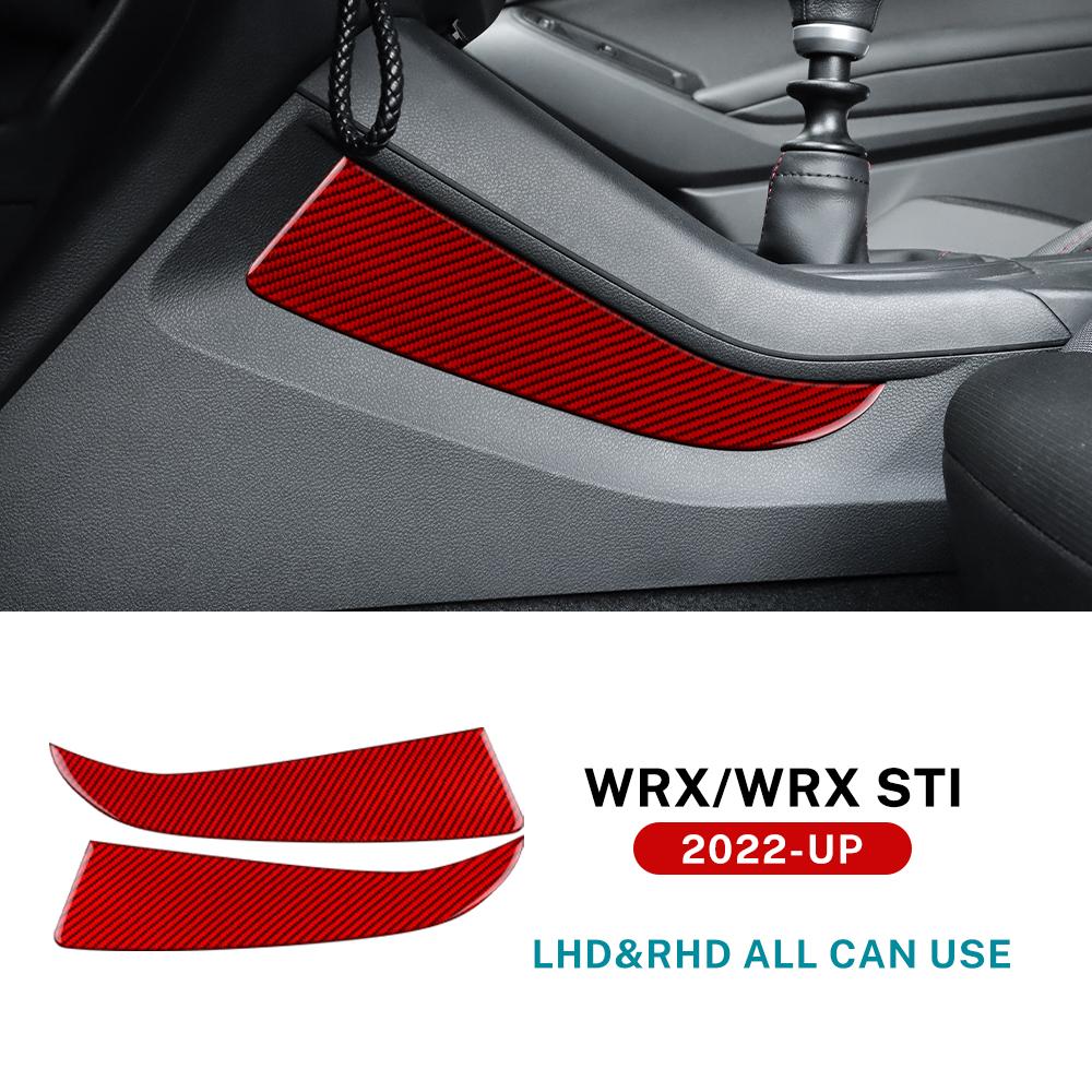 Real Soft Carbon Fiber Car Center Control Gear Side Decor Sticker For Subaru WRX/WRX STI   Interior Trim Accessories