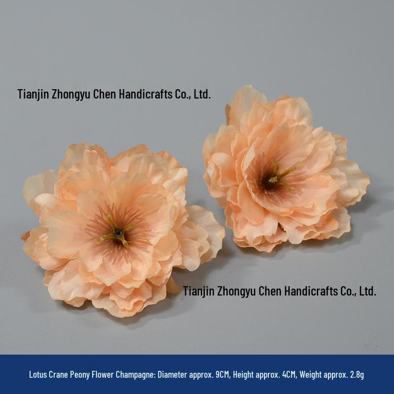 Champagne Silk Imitation Flowers for Hairpins, Hanfu Headdresses, Souvenirs, and Performance Accessories.