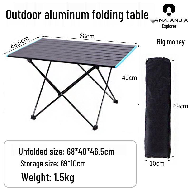 Portable Folding Aluminum Camping Table - Multi-purpose for Picnic, BBQ, and Outdoor Activities.