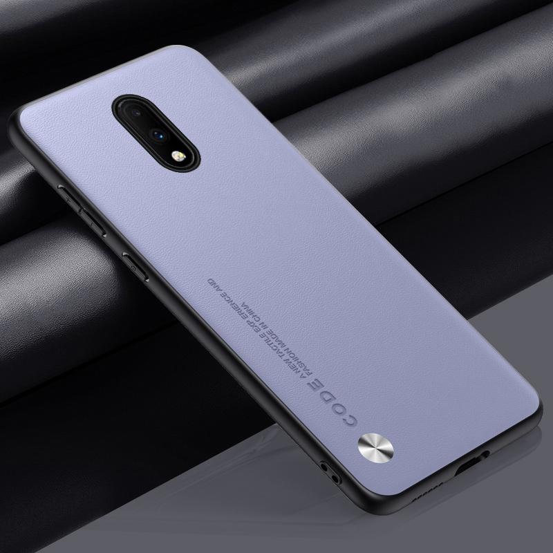 Luxury PU Leather Case For OnePlus 7 Back Cover Matte Silicone Shockproof Full Protection Phone Case For One Plus 7 OnePlus7