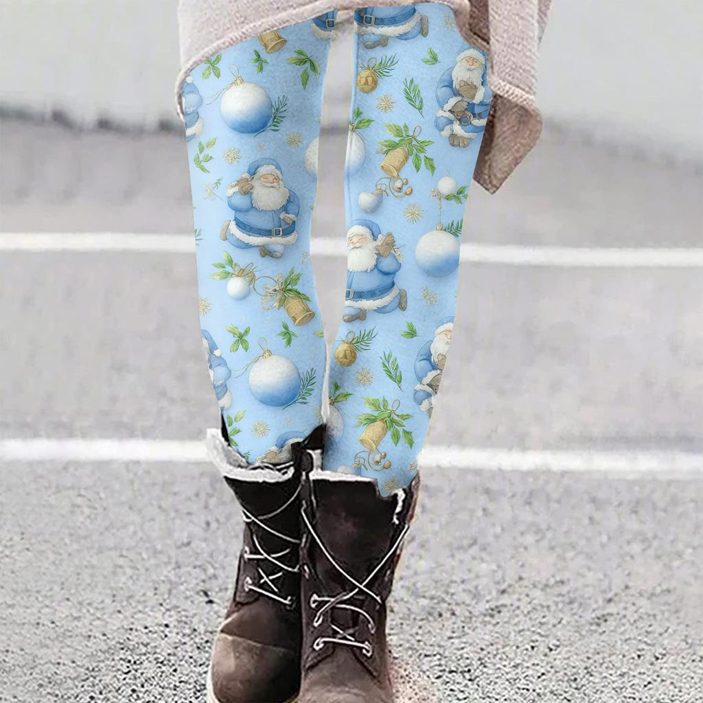 Women's Christmas Print Slim Fit Elastic Yoga Casual Pants