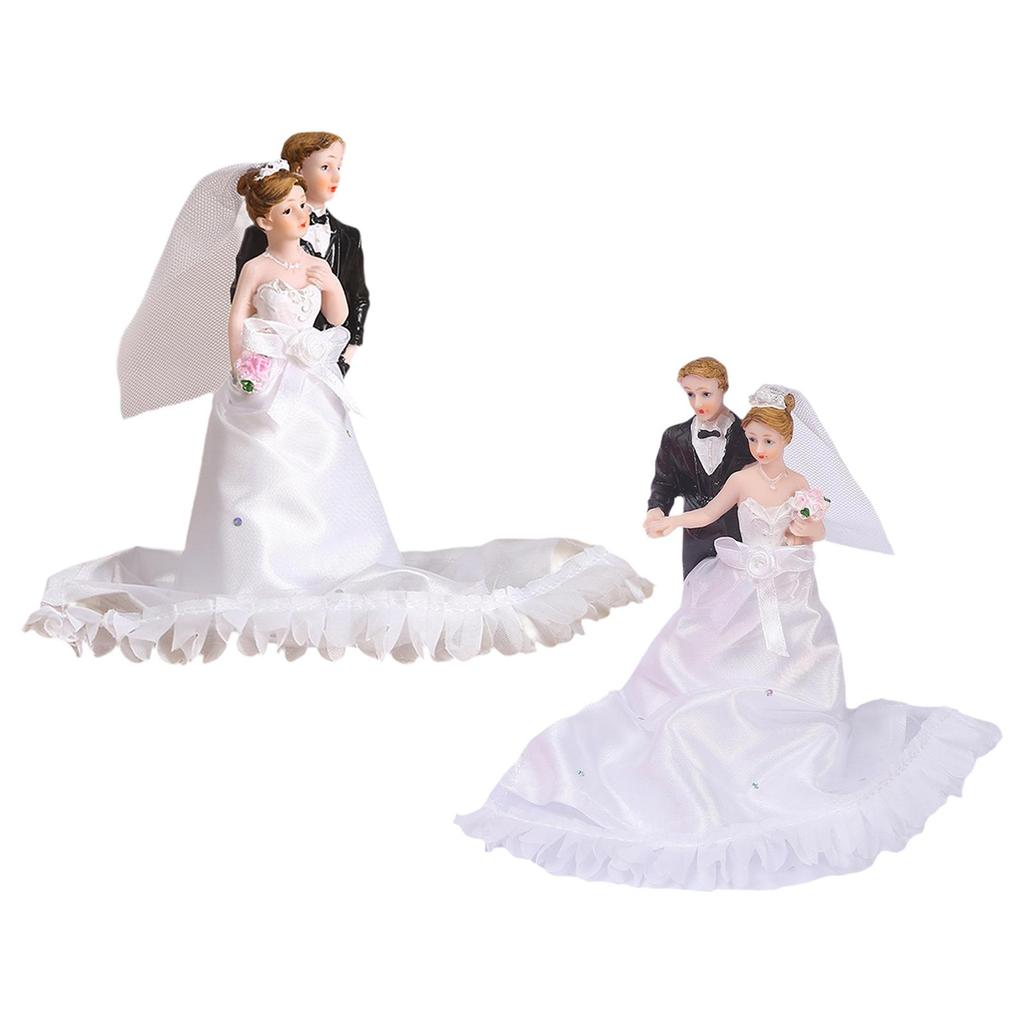Wedding Cake Topper Bride and Groom Set Accessories Decorative Resin Romantic