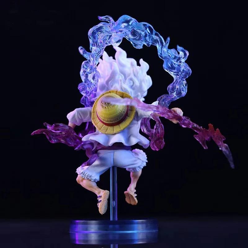Bandai POLYVINYL CHLORIDE children's all-in-one action figure, mini Luffy Gear 5, sun goddess statue, animation statue, miniature figure collection