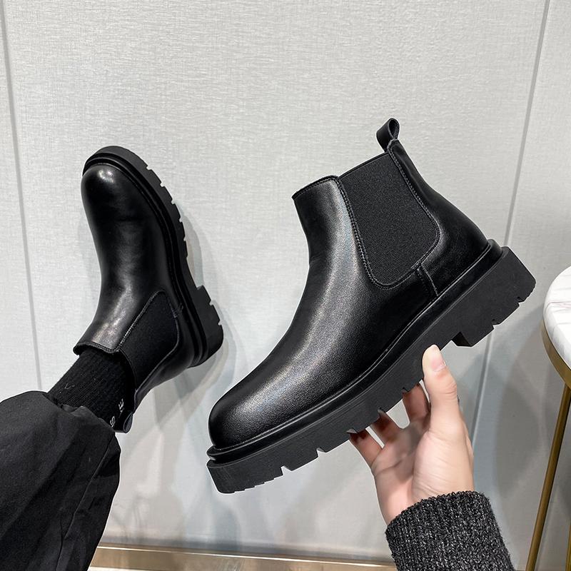 Fashion 2025 Autumn New Chelsea Boots for Men Black Boots Platform Shoes Fashion Ankle Boots Winter Slip on Men Shoes New Botines Mujer