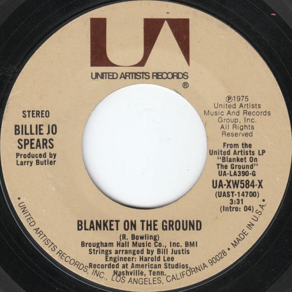 

7inch Record BILLIE JO SPEARS - Blanket On The Ground UAXW584X UNITED ARTISTS 1975 US Rock Used