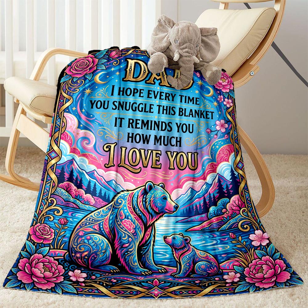 Love Letter To Dad Flannel Blanket-Soft and Suitable for Sofas,Beds,Offices,Travel,All Seasons,Great Gift for Holidays and Birthdays.
