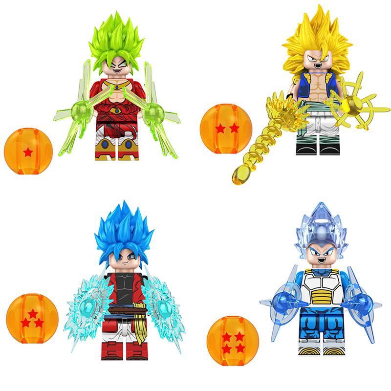 1/8ks Kreslená Anime Mini Akční Figurka Panenka Stavební Kostky Anime Postavy Goku Super Saiya Birusu Model Dětské Hračky Dárky