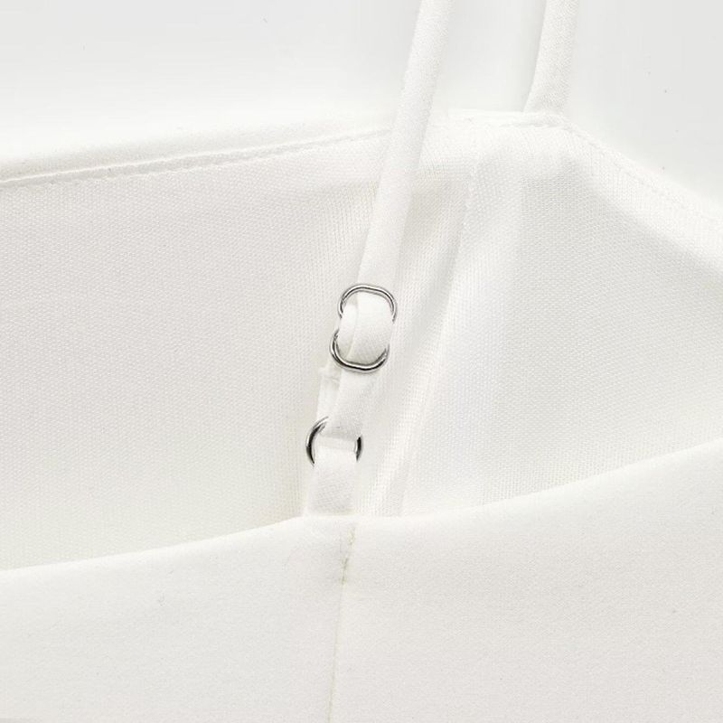 Kaslead New Arrival Women's Clothing Fashion Style Fashion Color Contrast Poplin Camisole Straight Collar Top 2140777