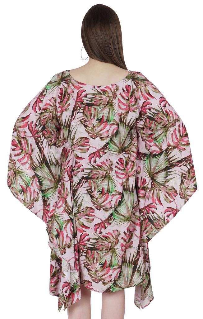 Moomaya Women  s  Short  Tunic  Kaftan  Casual Kimono Mini Beach Dress Swimsuit Cover Up