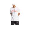 Adidas Letter Print Summer Sports T-Shirt, Round Neck, Short Sleeve Men Tops White IR5821