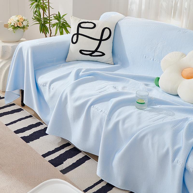 Letní chladivý ručník na pohovku Jednobarevný Jednoduchý potah na pohovku Látkový Univerzální Protiskluzový All-inclusive Umělá kůže