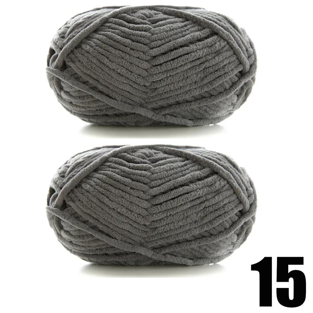 2pcsX50g Thick Velvet Yarn Handmade DIY Knitting Yarn Wool Line Scarf Hat Soft Chenille Yarn Knit Wol