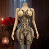 Women Sexy Seductive Mesh Lingerie Set With Black Stocking Intimate Wear