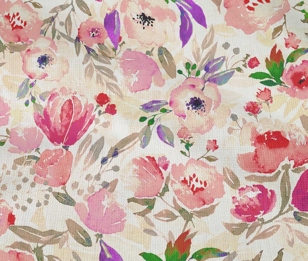 oneOone Cotton Flex Fuchsia Pink Stoff mit Blumenmuster, zum Nähen, Basteln, Projekte, Stoffdrucke, Meterware, 40 Zoll