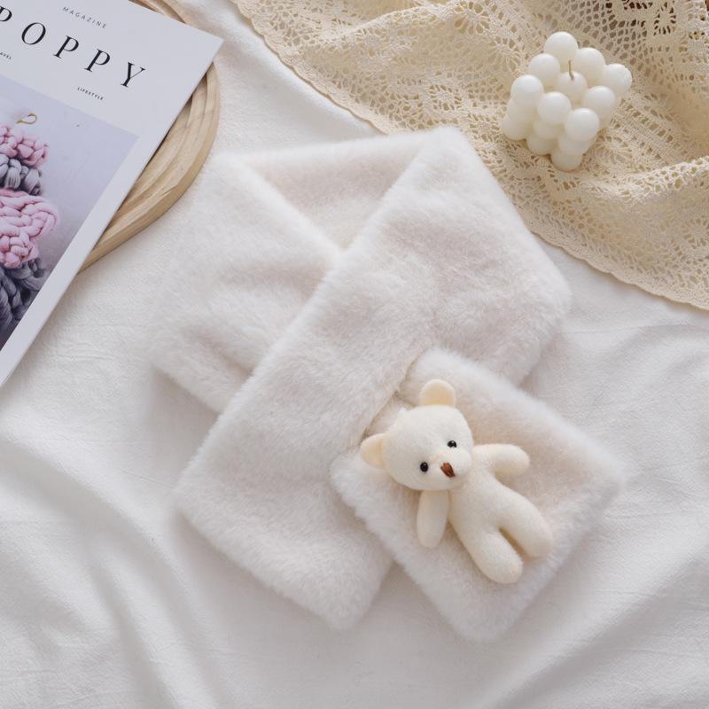 Plyšová šála ve stylu korejského fénixe - Roztomilá, hustá, hřejivá imitace králičí kožešiny, univerzální zimní ochrana krku