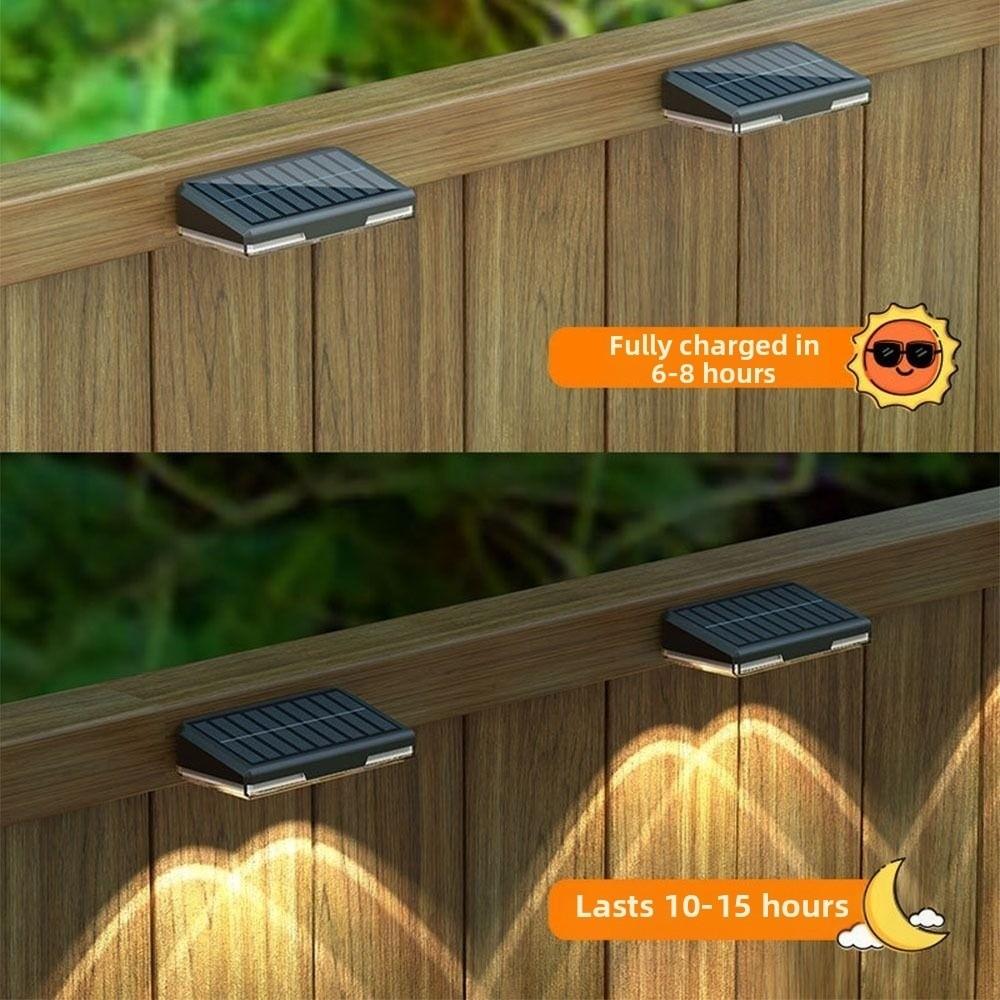 Easy To Use Waterproof Solar Deck Lights LED Light Warm White Solar Fence Lamp 3/9 Mode RGB Color Solar Step Lights Balcony