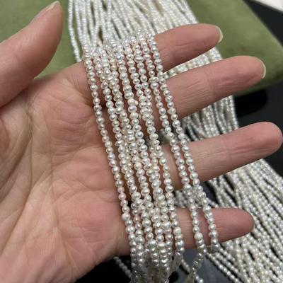 1 Fio, Pérolas Naturais de Água Doce Brancas, 2-3mm, Contas de Pérola Batata Artesanais Estilo Boho para Fazer Joias Artesanato DIY, Presentes para Mulheres, 36cm