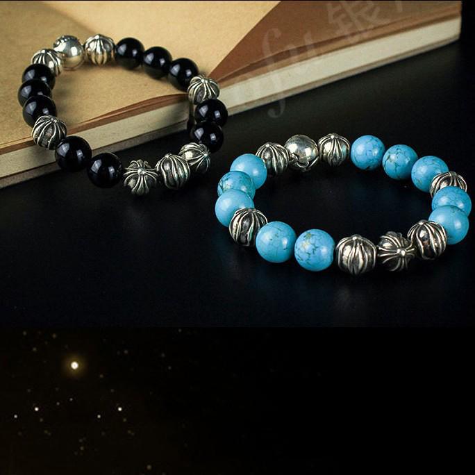 Ретро Европейский и Американский Браслет-Крест с Бирюзой 18 cm