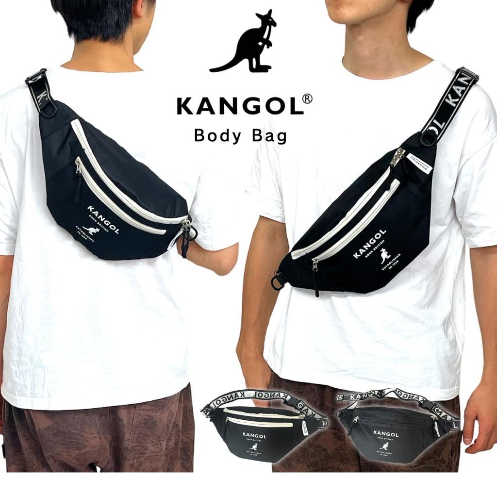 KANGOL Body bag Waist bag KGSA-BG00260 Black/Off