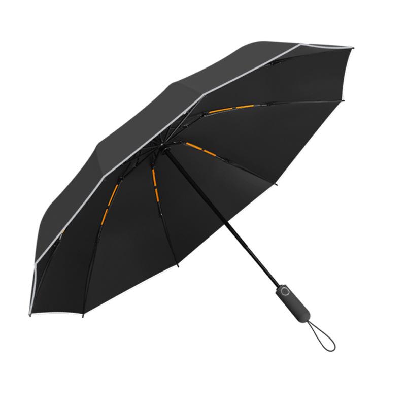 Umbrella automatic large 11 bone hemming reflective strip luminous umbrella enlarged shading weather and rain dual-purpose advertising umbrella