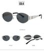 Trendy Oval Frame Metal Sunglasses 9521 - European & American Style