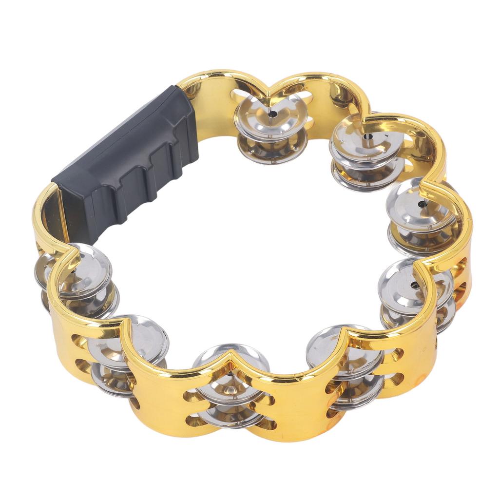 Tamburin Doppelreihe Blumenmuster Schlaginstrument Jingles Handinstrument für Party-Auftritt