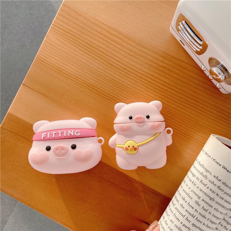 Maiale Rosa 3D Per Apple Airpods Pro 2 Custodia Carina Airpods 1 2 3 Pro Custodia per Auricolari Copertura per Cuffie Ricarica Wireless