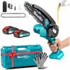 6'' Cordless Rechargeable Handheld Electric Saw Woodworking Garden Pruning Power Tool Portable Mini Chainsaw