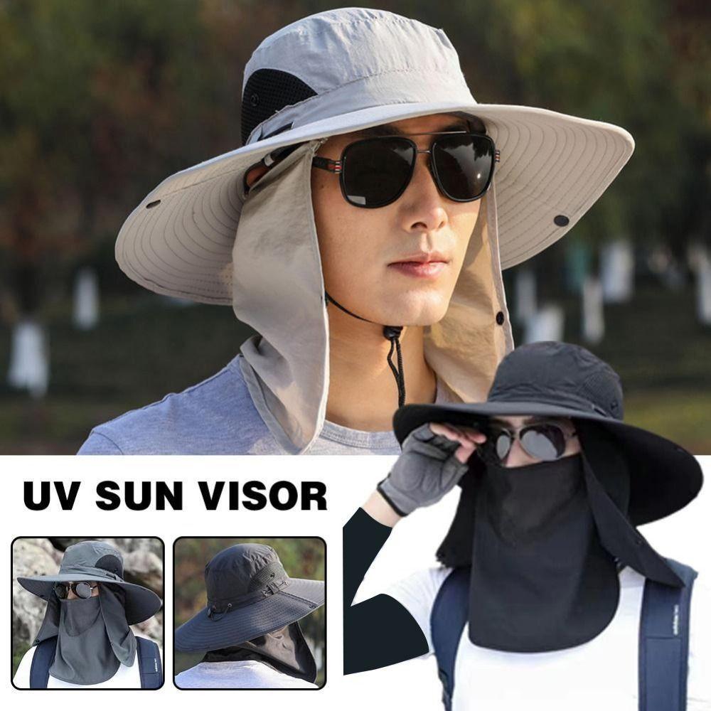 1Pcs Full Face Cover Fishing Hat Sun Cap Summer Hat Outdoor Anti UV Hiking Hat Women Men