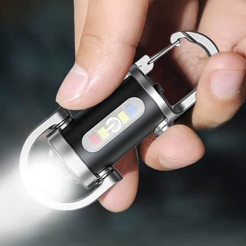 LED Keychain Light USB Charging Small Camping Flashlight Powerful LED Key Chain Lamp for Outdoor Survival Fishing Climbing
