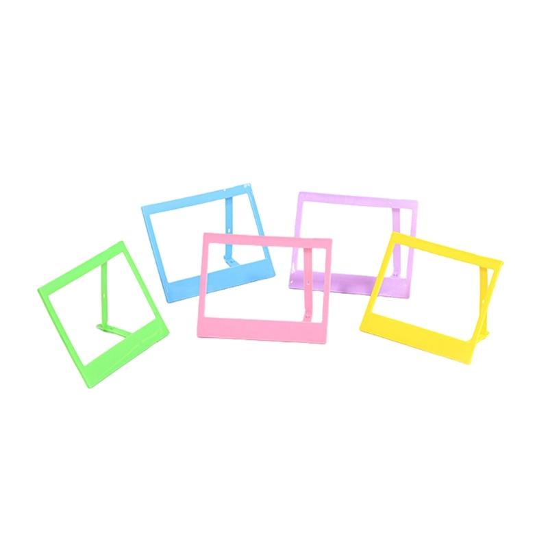 5pcs Colorful Acrylic Mini Picture Frames for Instantly Photos Holders for Home Decors and Vehicle Interior Display