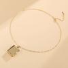 Multipurpose Square Choker Adjustable Chain Necklace with Sturdy Brass Pendant Fashion Accessory for Trendy Women