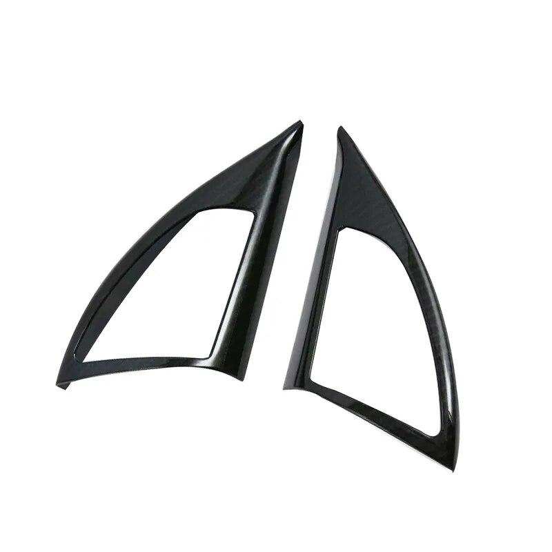 

2 шт., автомобильный интерьер, передняя стойка, звуковой динамик, рамка, крышка, декоративные детали, автомобильные аксессуары для BMW X2 F39 2018 углеродного волокна черного