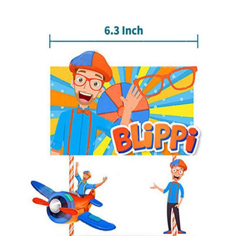 Birthday Party Blippi Supplies Paper Cups Plates Banner Straw Kids Balloon Decor
