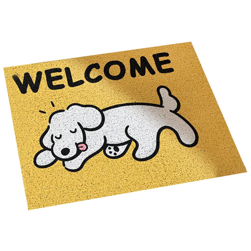 Door Mat Cute Cartoon Dog Pattern Anti Slip Mud Scraping Welcome Rug Front Door Rug Home Decoration