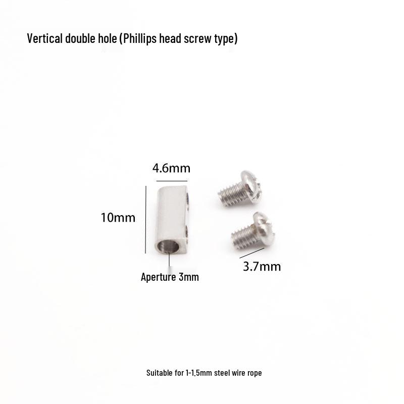 Регулируемый зажим-натяжитель для стального троса с двойным отверстием, самоблокирующийся