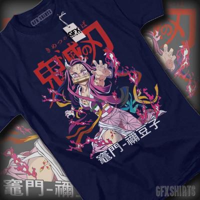 Demon Slayer Anime T-Shirt, Nezuko Horror Anime, Hashira Anime Manga Set